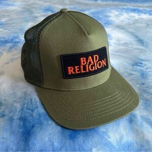 NWOT Bad Religion Official Merch • Army Green SnapBack Trucker Hat